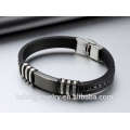 2018 Newest Fashion Stainless Steel Jewelry Wholesales Mens Leather bracelet